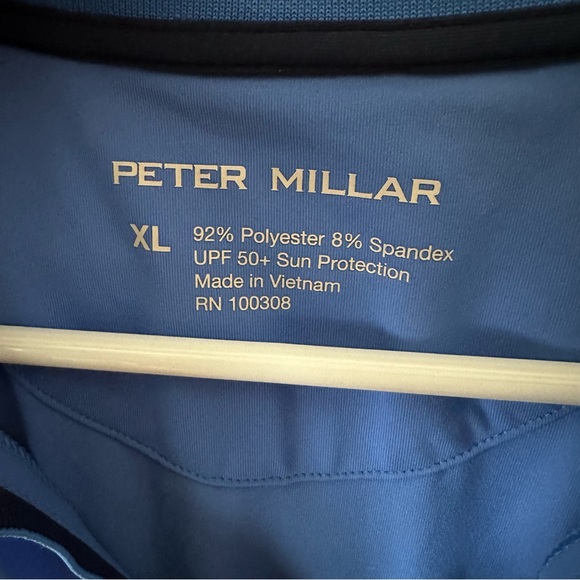 NWT Peter Millar Betty Drop V Polo Abaco Blue Navy UPF 50+ Sun Protection XL - Picture 4 of 8